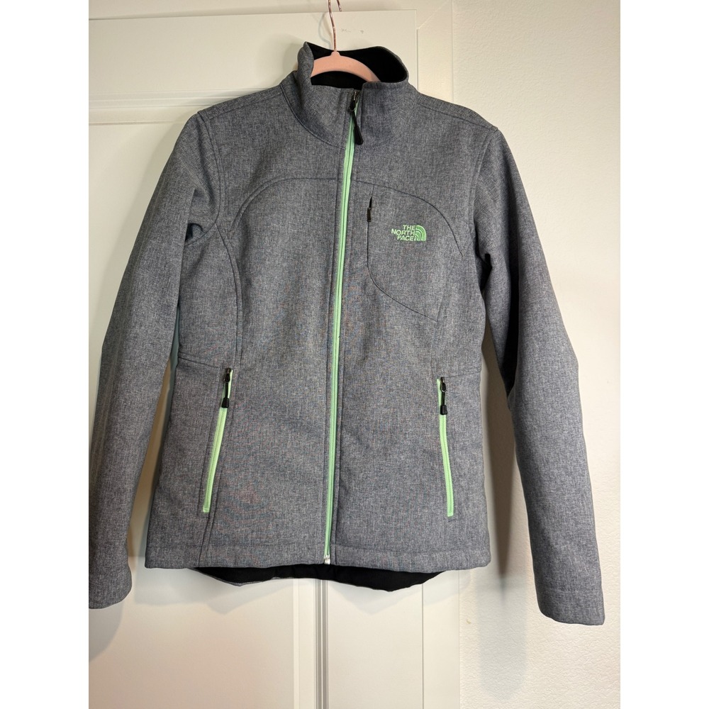 The North Face Apex Bionic Jacket Womens Medium Gray Softshell Fleece Lined Zip
